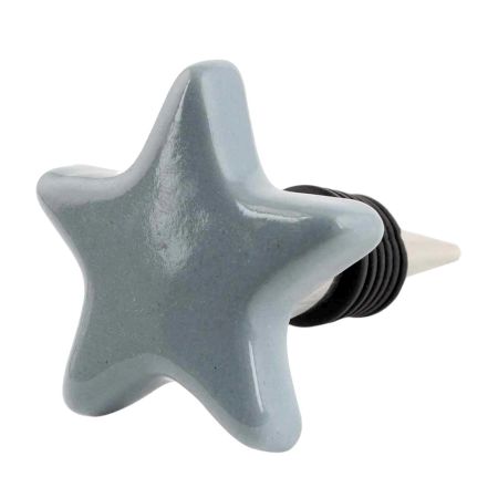 Solid Grey Star Ceramic Wine Bottle Stopper